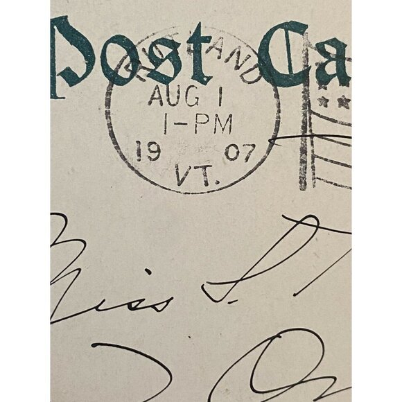 Pine Hill Pond Rutland Vt Vermont Vtg Postcard 1 Cent Stamp Capt John Smith 1907 - Picture 8 of 9